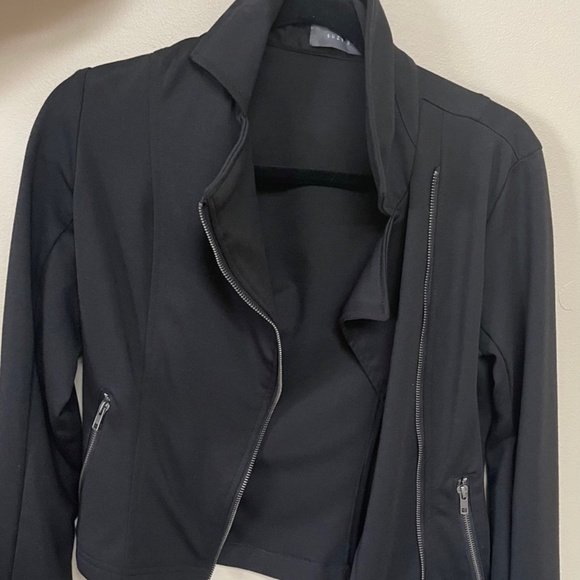 Suzy Shier Black Moto Style Blazer - Picture 1 of 1